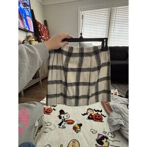 Black and White Buffalo Plaid Skirt - Size Small